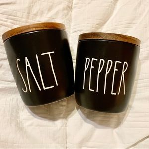 Rae Dunn Black Salt and Pepper Canisters